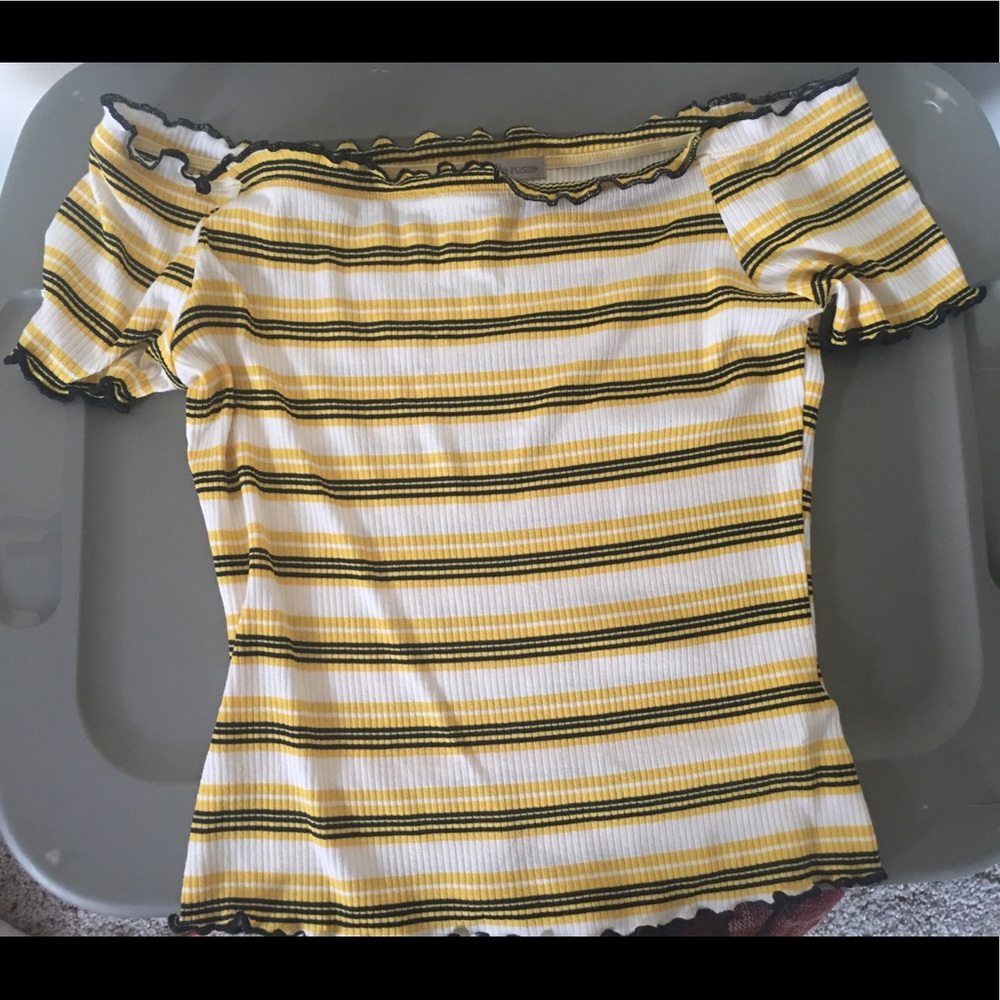 Striped off the shoulder top